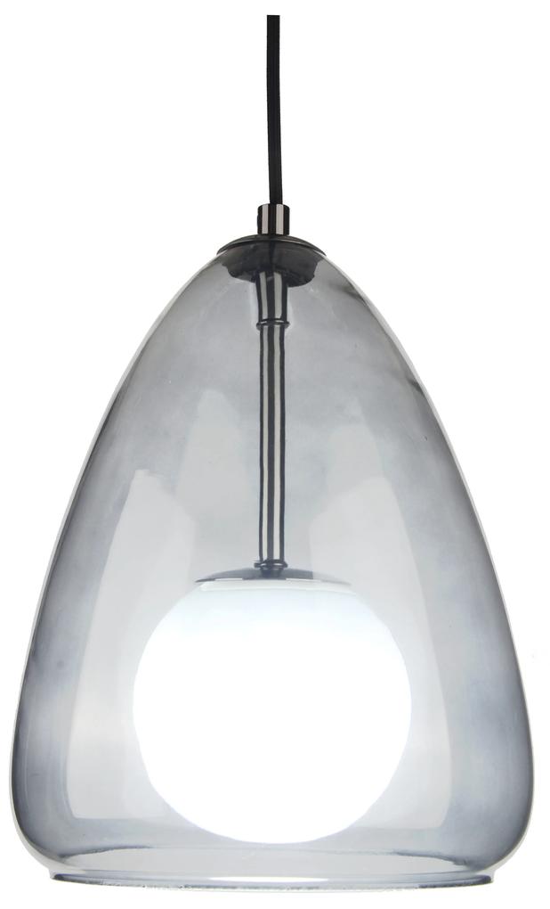 Φωτιστικό Κρεμαστό Μονόφωτο Γυάλινο Γκρι G9 Φ22,5x140cm - DD-GL-0613GREY