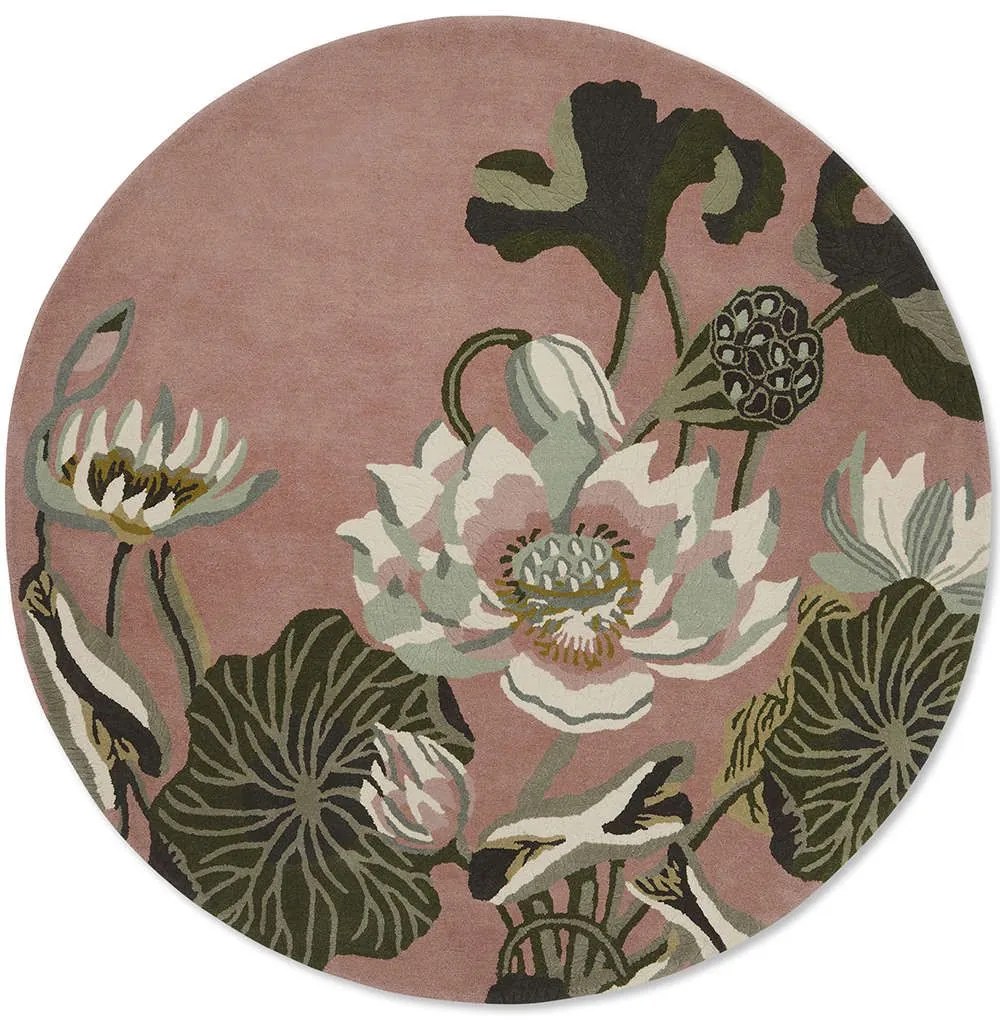 Χαλί Waterlily Dusty 038602 Round Dusty Rose Wedgwood 150X150cm Round