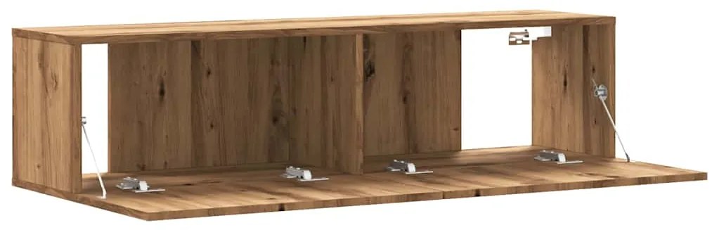 vidaXL Ντουλάπι Τηλεόρασης Τοίχου Artisan Δρυς 120x30x30 εκ Επ. Ξύλο