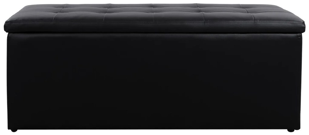 Σκαμπό TRISCUBE με Αποθηκευτικό χώρο και PU Μαύρο 121x51.5x50Υ εκ. 121x51.5x50 εκ.