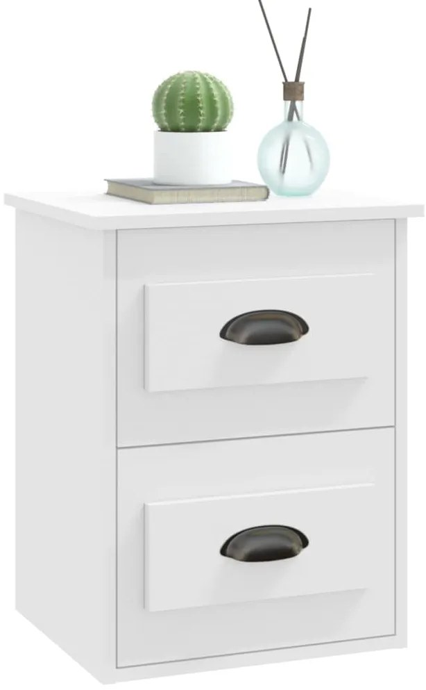 vidaXL Κομοδίνο Επιτοίχιο Λευκό 41,5 x 36 x 53 εκ.