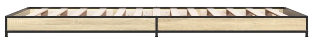 vidaXL Πλαίσιο Κρεβατιού Sonoma Δρυς 100x200 εκ. Επεξ. Ξύλο &amp; Μέταλλο