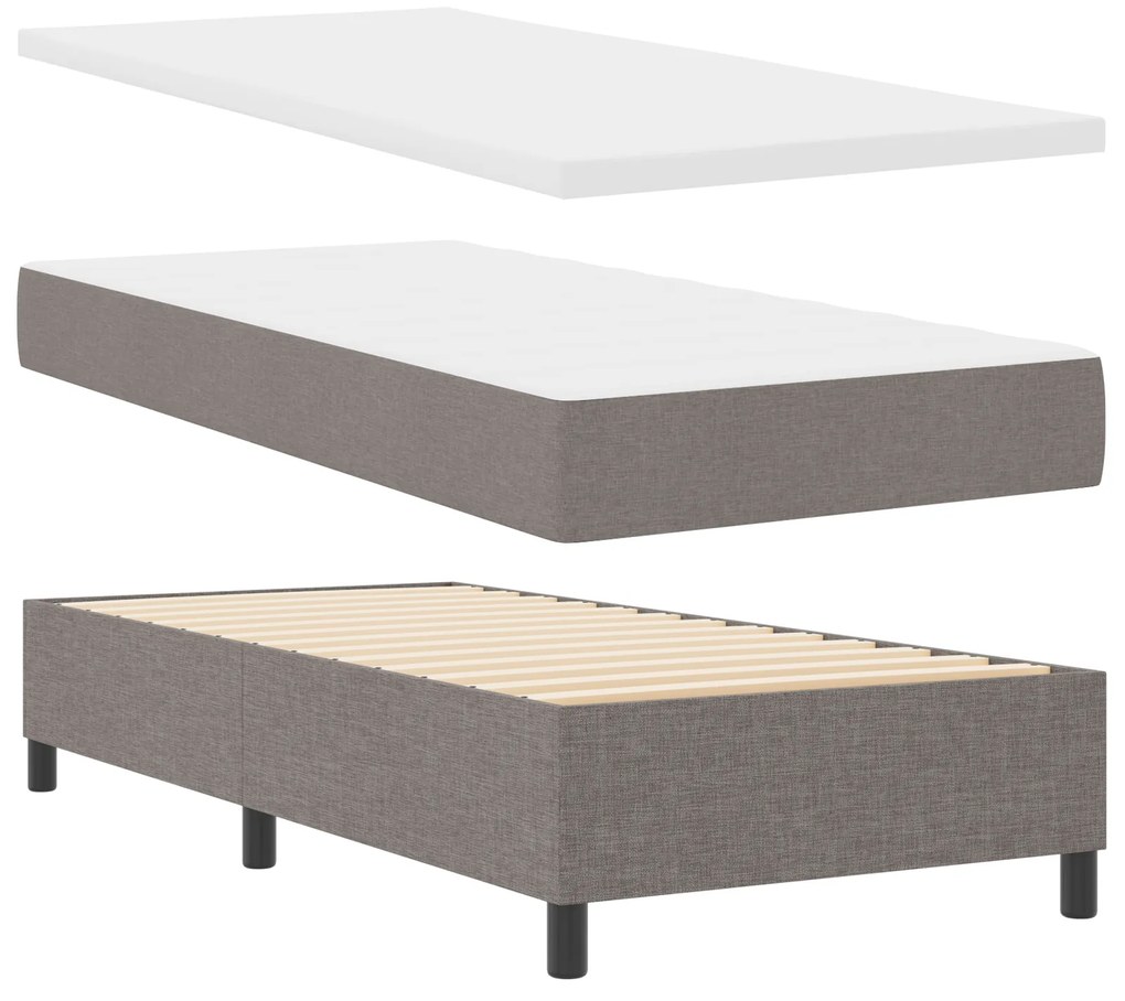 vidaXL Κρεβάτι Box Spring με Στρώμα σε Ταπαίο, 90x190 εκ., Ύφασμα