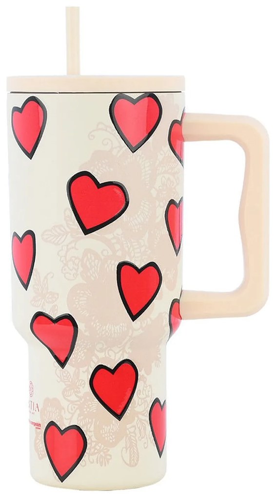 Θερμός Straw Tumbler XL Save The Aegean Tender Lace 900ml Estia 01-32074