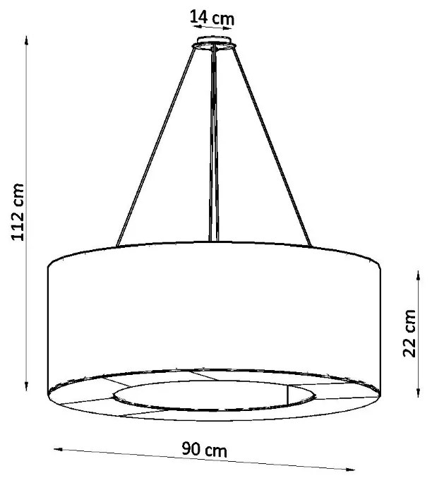 Sollux Κρεμαστό φωτιστικό Saturno 8,μαύρο,8xE27/60w