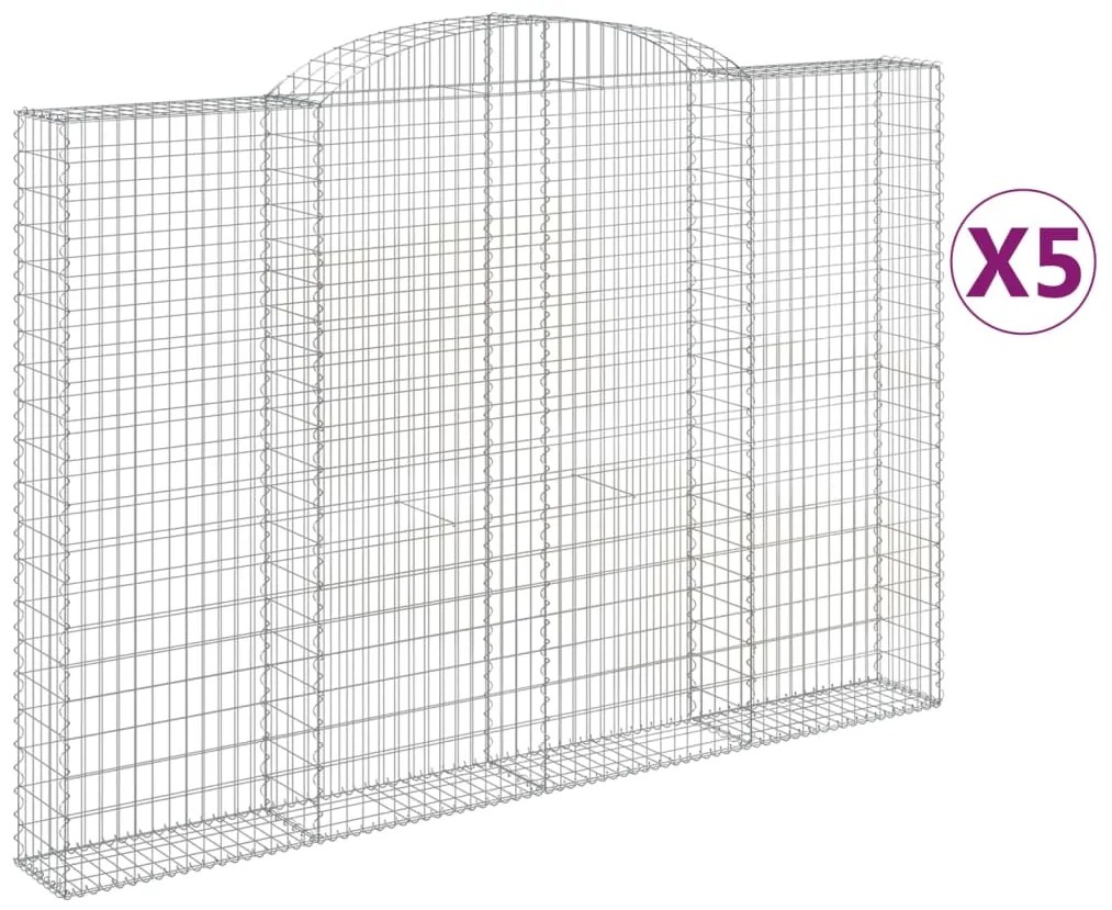 vidaXL Συρματοκιβώτια Τοξωτά 5 τεμ. 300x30x200/220 εκ. Γαλβαν. Ατσάλι