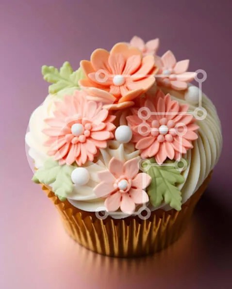 Intra Συλλεκτικό Ξύλινο Παζλ Plywood  4mm - Πολύχρωμο cupcake με διακοσμητικά λουλουδιών Σε Ξύλινο Κουτί - Διαστάσεις: 10x10 cm – 25 κομμάτια
