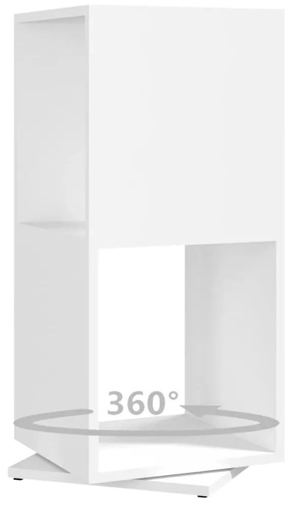 vidaXL Ντουλάπι Περιστρεφόμενο Λευκό 34,5x34,5x75,5 εκ. Επεξ. Ξύλο