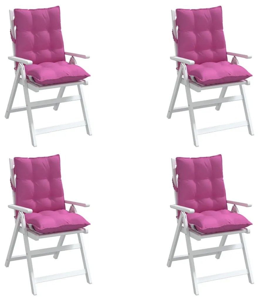 vidaXL Μαξιλάρια Καρέκλας Χαμηλή Πλάτη 4 τεμ. Ροζ Ύφασμα Oxford
