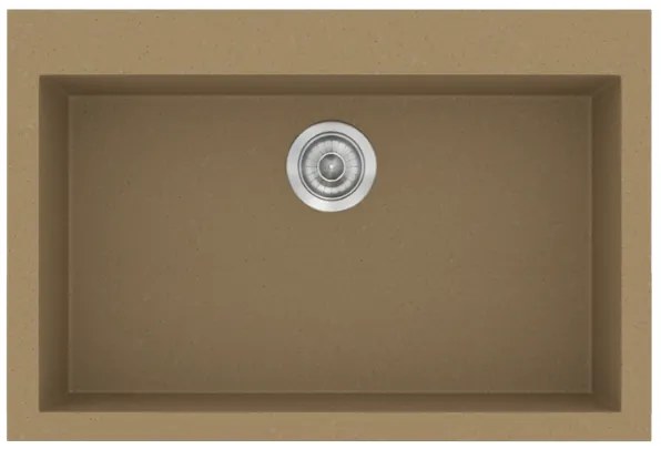 Sanitec Classic 338 Metallic Coffee Ένθετος Νεροχύτης 70cm