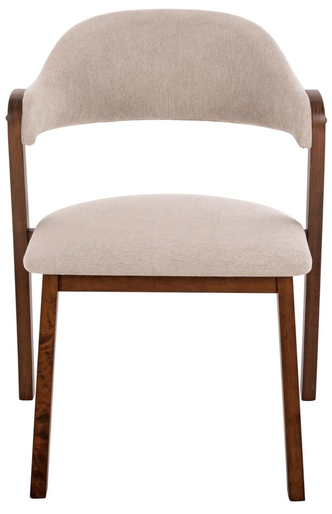 Καρέκλα RIDER Rubberwood Καρυδί και Εκρού ύφασμα 59x59x83Yεκ. 2αδα 59x59x83 εκ.
