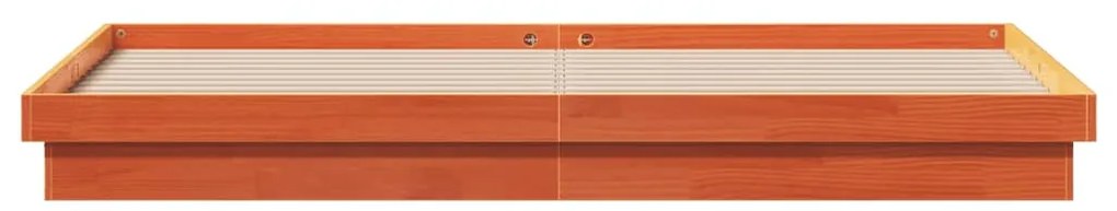 vidaXL Πλαίσιο Κρεβατιού LED Καφέ Κεριού 180x200 εκ. Μασίφ Ξύλο Πεύκου