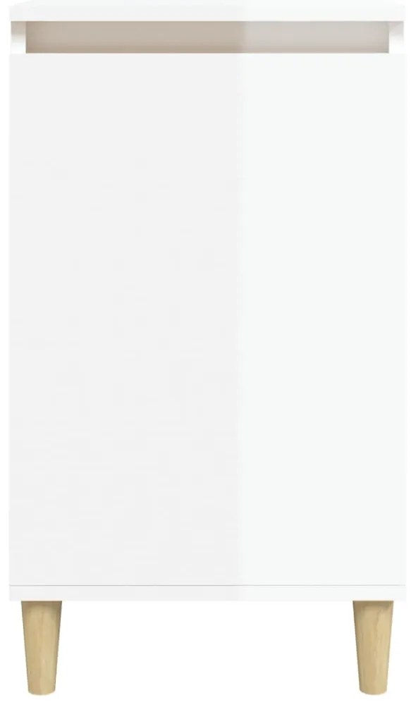 vidaXL Κομοδίνο Γυαλιστερό Λευκό 40 x 35 x 70 εκ. Επεξεργασμένο Ξύλο