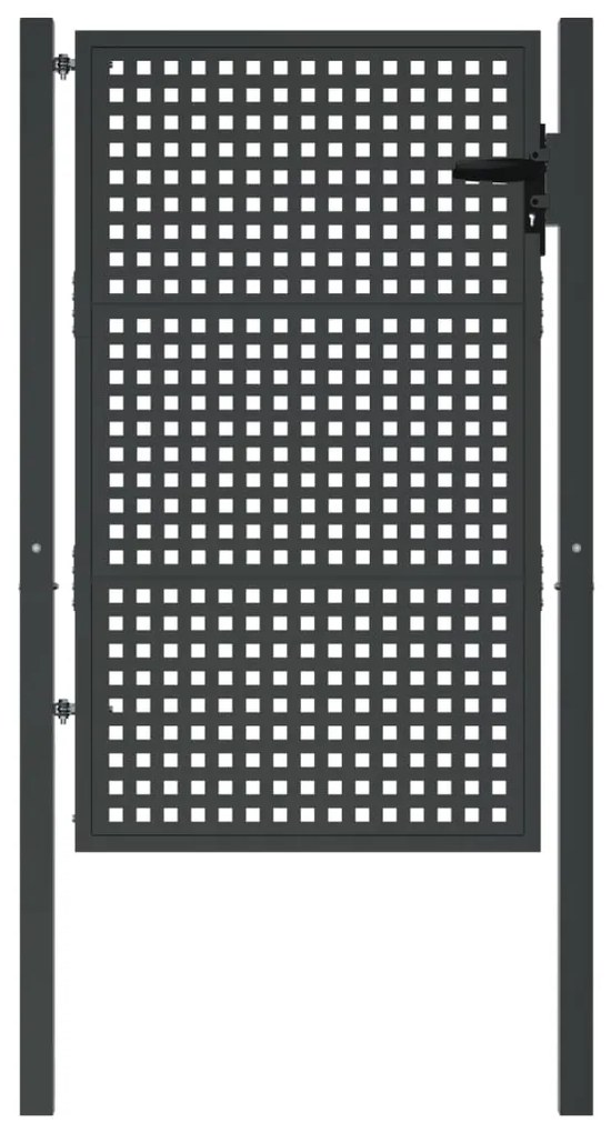 vidaXL Πόρτα Κήπου Ανθρακί 100x125 εκ. Ατσάλι