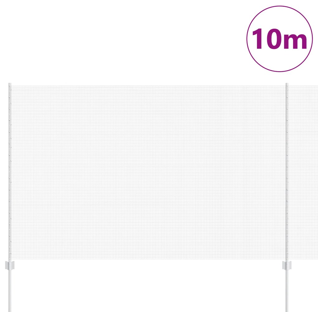 vidaXL Γαλβανισμένος φράχτης με 10 U Posts Ασημί 1.5x10 μ Ατσάλι