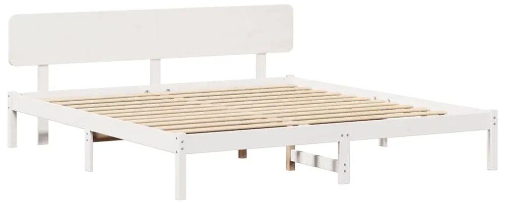 vidaXL Σκελετός Κρεβατιού Λευκό 180 x 200 cm Μασίφ ξύλο πεύκου