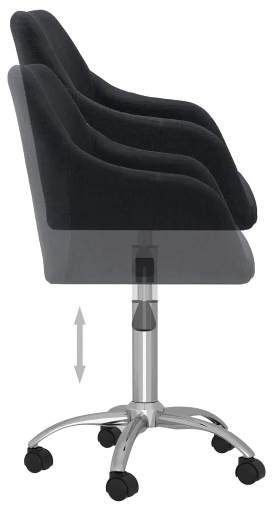 vidaXL Καρέκλες Τραπεζαρίας Περιστρεφόμενες 2 τεμ. Μαύρες Υφασμάτινες