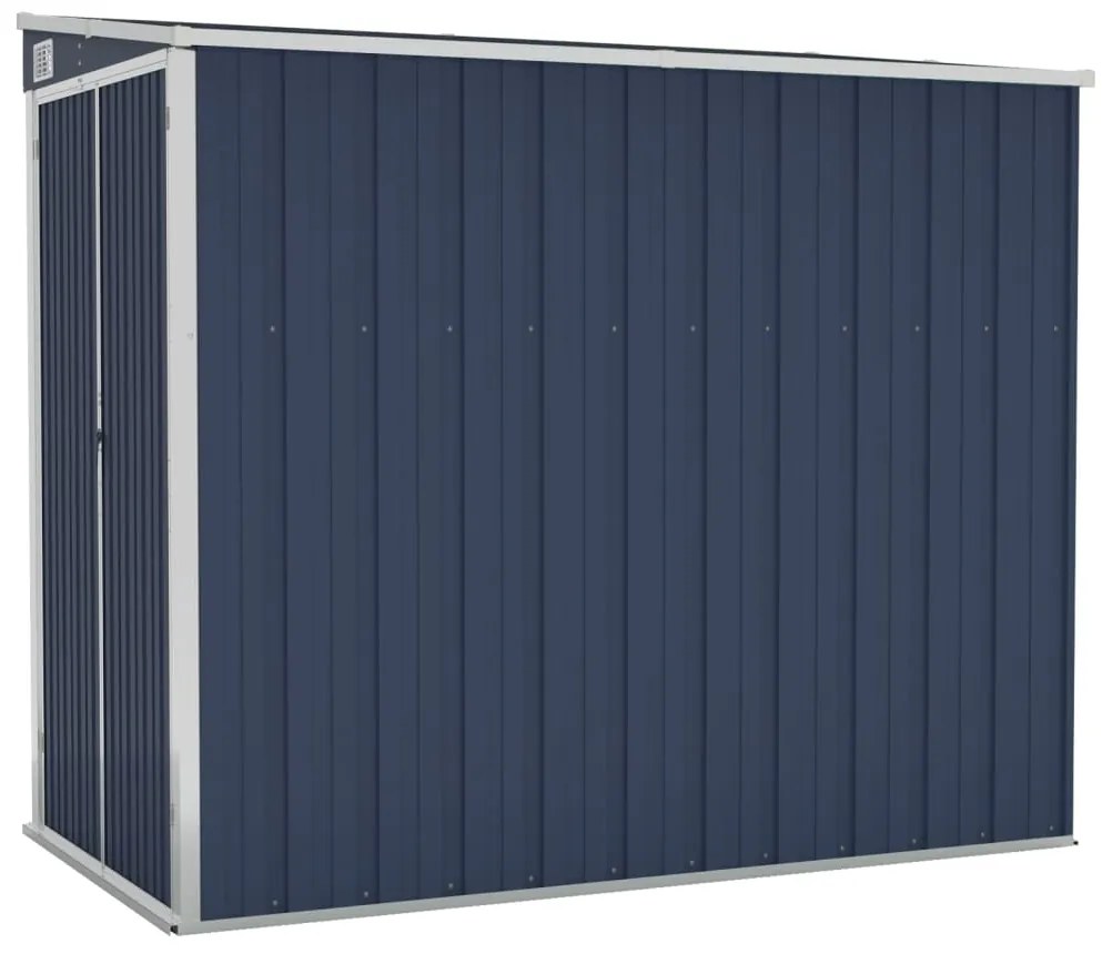 vidaXL Αποθήκη Κήπου Επιτοίχια Ανθρακί 118 x 194 x 178 εκ από Ατσάλι