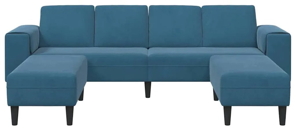vidaXL Σετ Καναπέ 3 pcs Μπλε Βελούδο