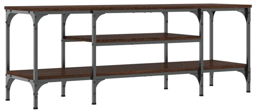 vidaXL Έπιπλο Τηλεόρασης Καφέ Δρυς 121x35x45 εκ. Επεξ. Ξύλο/Σίδερο