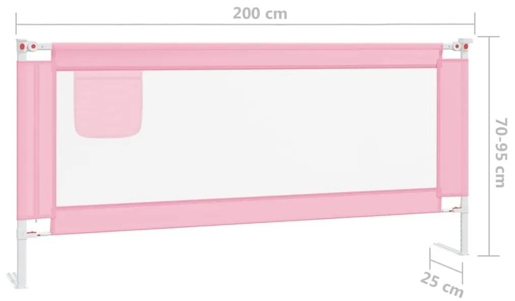 Μπάρα Κρεβατιού Προστατευτική Ροζ 200 x 25 εκ. Υφασμάτινη - Ροζ