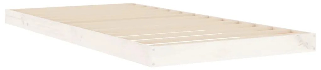 vidaXL Πλαίσιο Κρεβατιού Λευκό 90x190 εκ. Μασίφ Ξύλο Πεύκου Single
