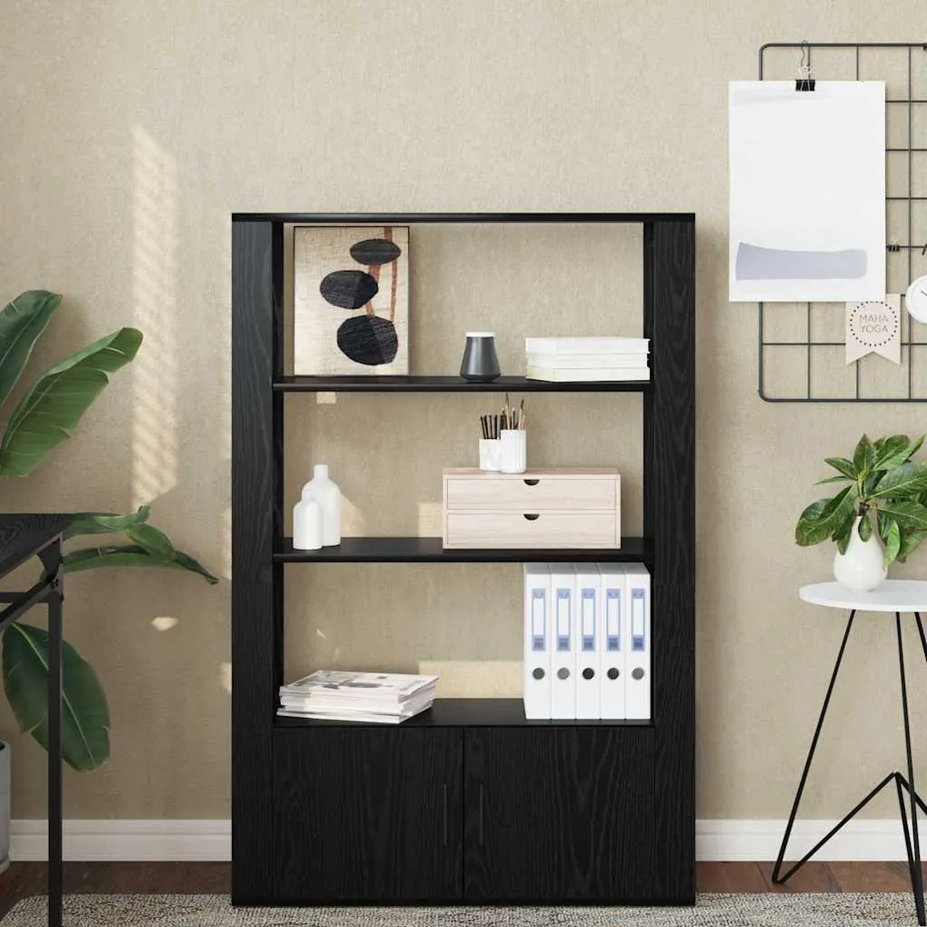 vidaXL Πλαϊνό γραφείο Μαύρη δρυς 30 x 80 x 119.5 εκ Επεξεργασμένο ξύλο