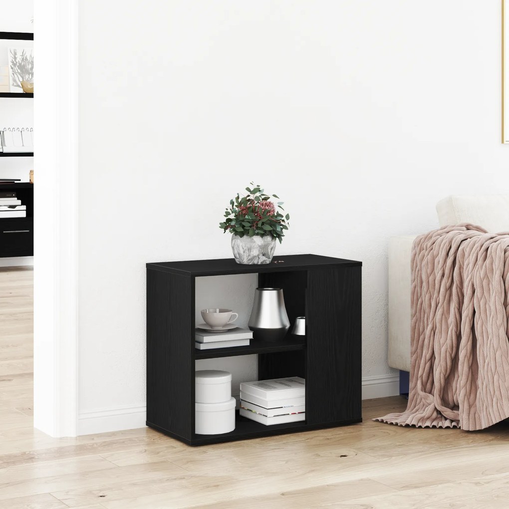 vidaXL Πλαϊνό γραφείο Μαύρο Δρυς 60x30x50 εκ Επεξεργασμένο ξύλο