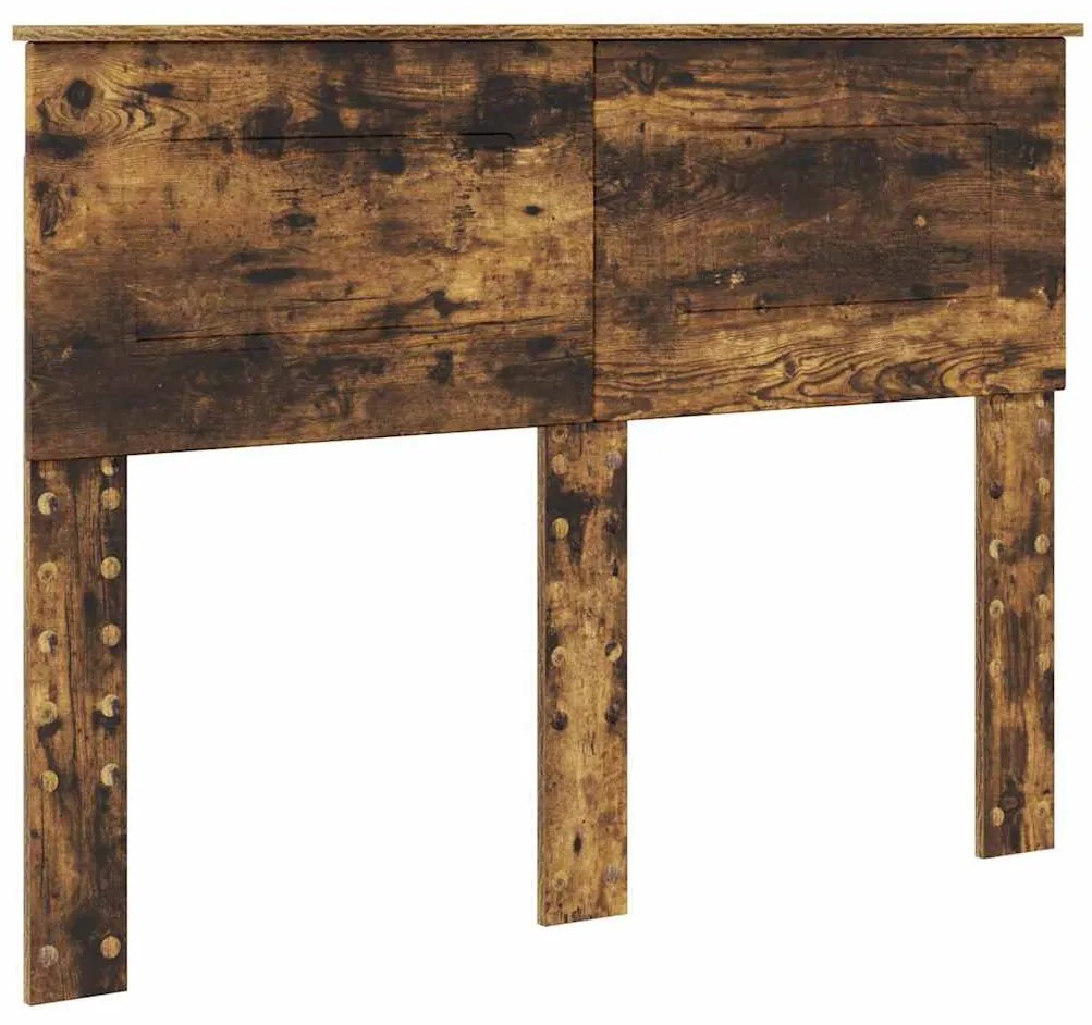 vidaXL Κεφαλάρι με κεφαλάρι Καπνιστό Δρύς 120 cm Επεξεργασμένο ξύλο