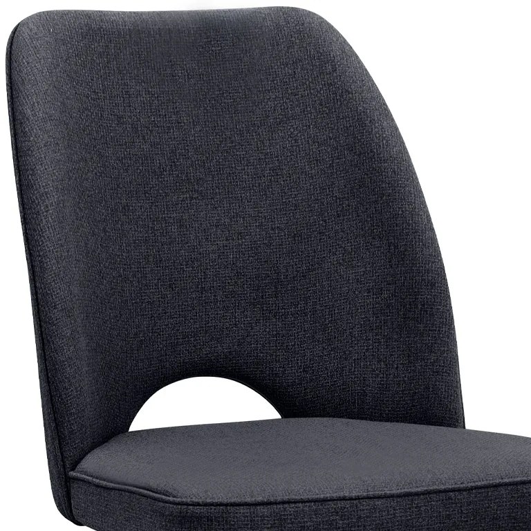 Καρέκλα τραπεζαρίας Christy Megapap ανθρακί ύφασμα - μεταλλικό μαύρο πόδι 47x59x90εκ.