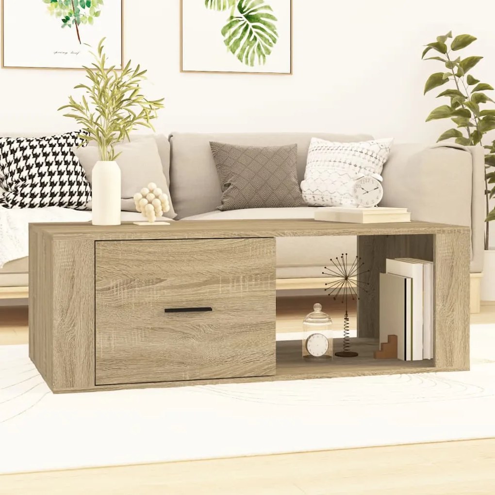 vidaXL Τραπεζάκι Σαλονιού Sonoma Δρυς 100x50,5x35εκ.Επεξεργασμένο Ξύλο