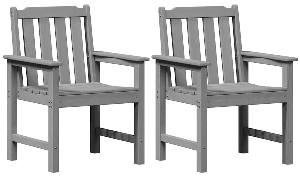 vidaXL Καρέκλα φαγητού κήπου 2 pcs Ανοιχτό γκρι 65.5 x 59 x 88 εκ