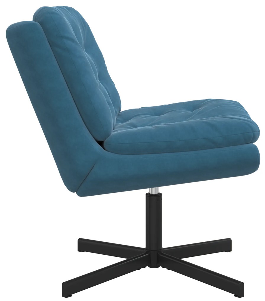 vidaXL Γυριστή Χαλαρωτική Καρέκλα Μπλε 63 x 75 x 76 εκ Βελούδο
