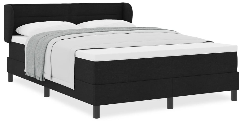 vidaXL Κρεβάτι box spring με στρώμα , μαύρο, 140x200 εκ., ύφασμα