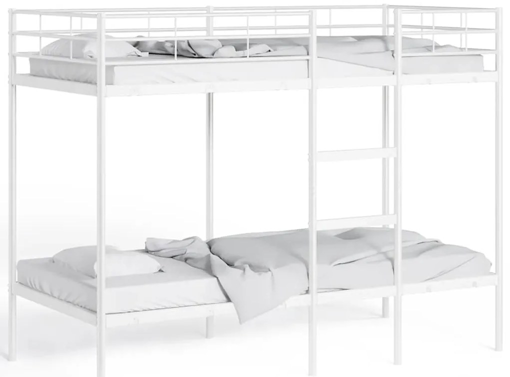 vidaXL Κουκέτα χωρίς στρώμα Λευκό 80x200 cm Ατσάλι