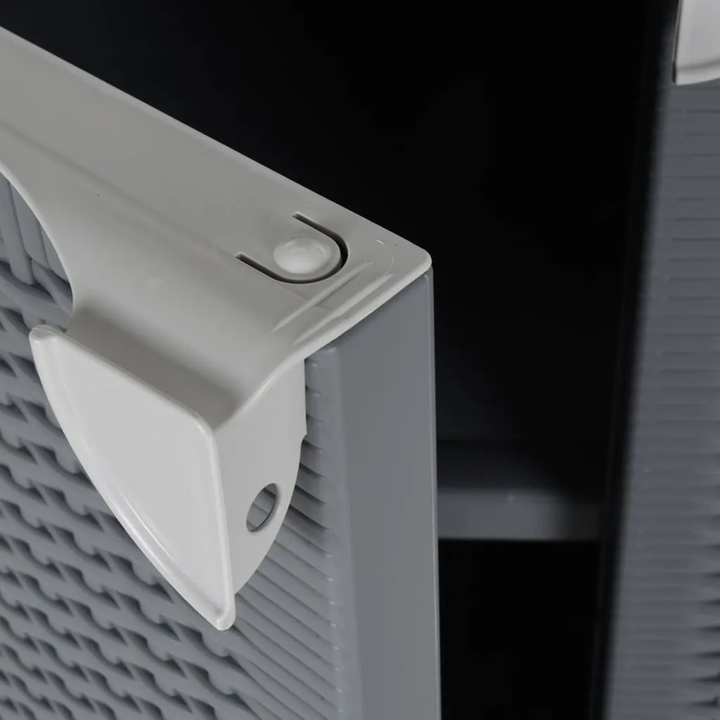 vidaXL Ντουλάπι Αποθήκευσης Κήπου Γκρι 65x45x88 εκ. από Ρατάν PP