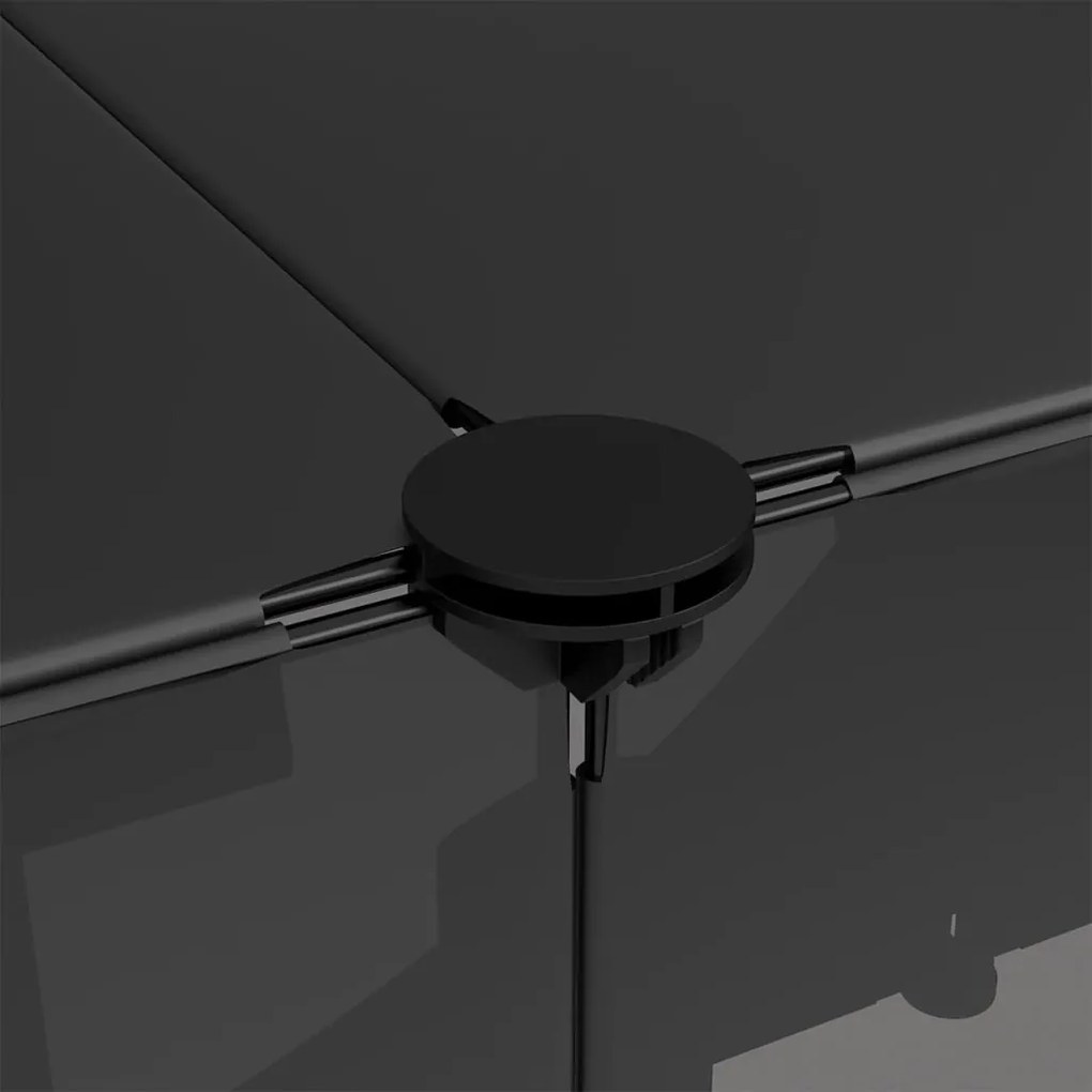vidaXL Κλουβί Μικρών Ζώων Μαύρο 143x107x93 εκ. Πολυπροπυλένιο &amp; Ατσάλι