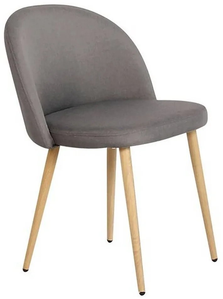 Καρέκλα Bella ΕΜ762,4 54x56x77cm Natural-Dark Grey Σετ 4τμχ Metal, Fabric