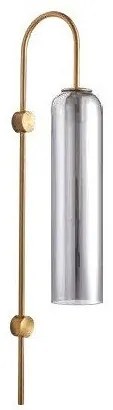Απλίκα Φωτιστικό Τοίχου Γυαλί H70 Φ15 Eurolamp-144-56000-Φιμέ/Smoke 144-56000