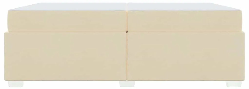 vidaXL Σκελετός Κρεβατιού με στρώμα Κρεμ 200 x 200 cm ύφασμα