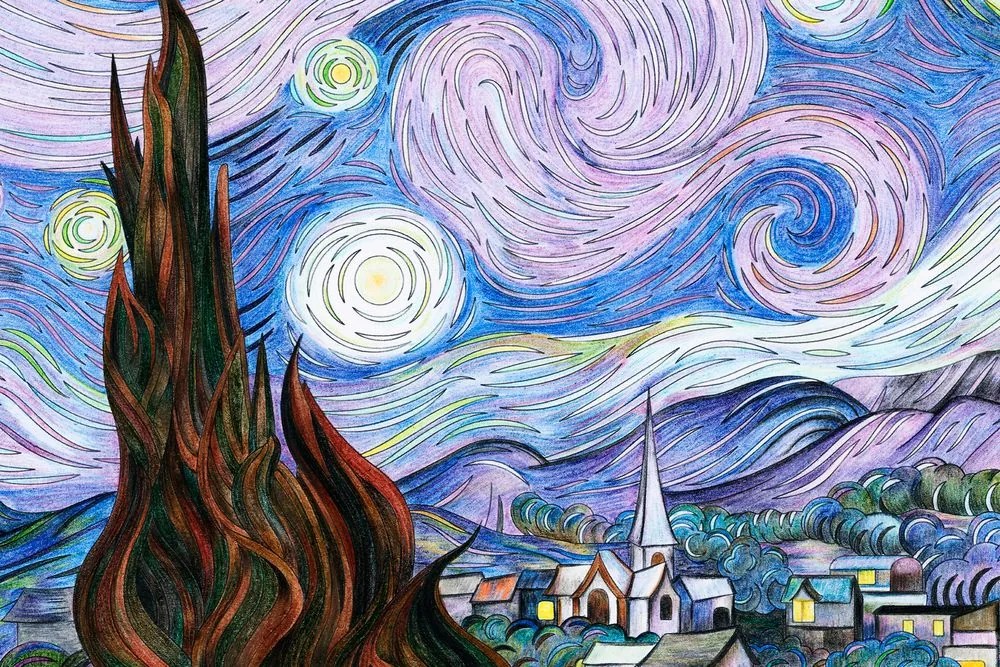 Αναπαραγωγή εικόνας Starry Night - Vincent van Gogh - 60x40