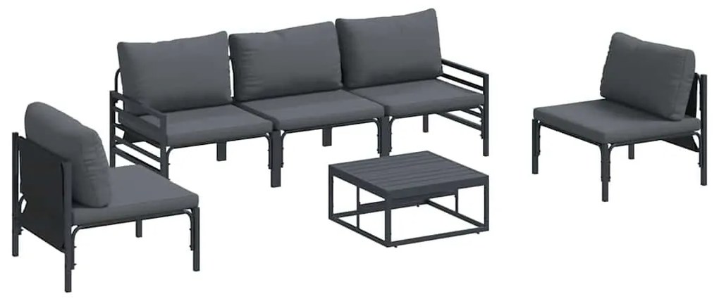 vidaXL Σετ Καναπέ Κήπου 6 pcs Ανθρακί Ατσάλι