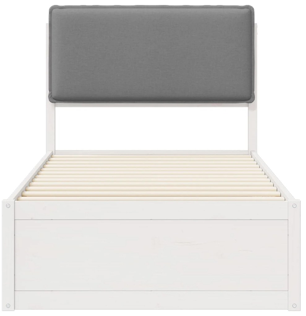 vidaXL Σκελετός Κρεβατιού με Επενδεδυμένο Κεφαλάρι Ανοιχτό γκρι