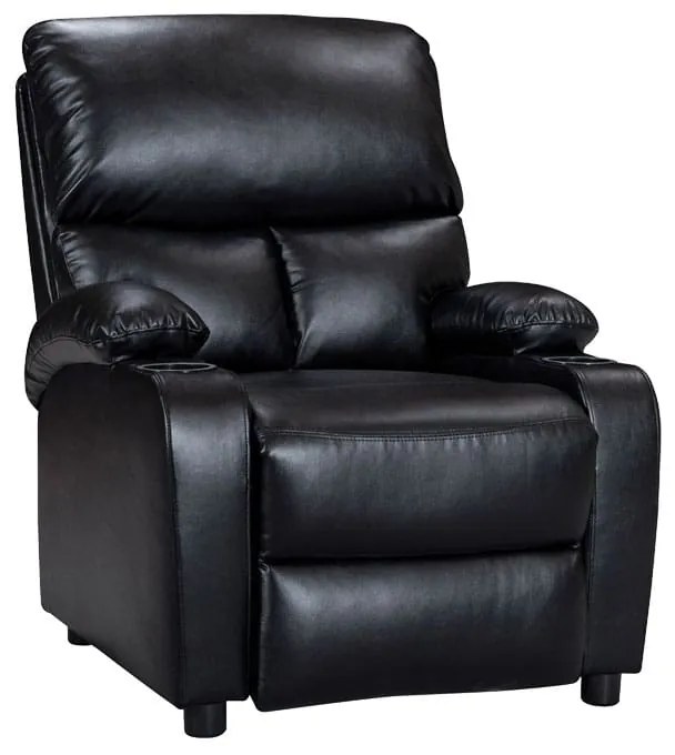 Πολυθρόνα relax με ποτηροθήκη Gartia pakoworld μαύρο pu 79x94x102εκ