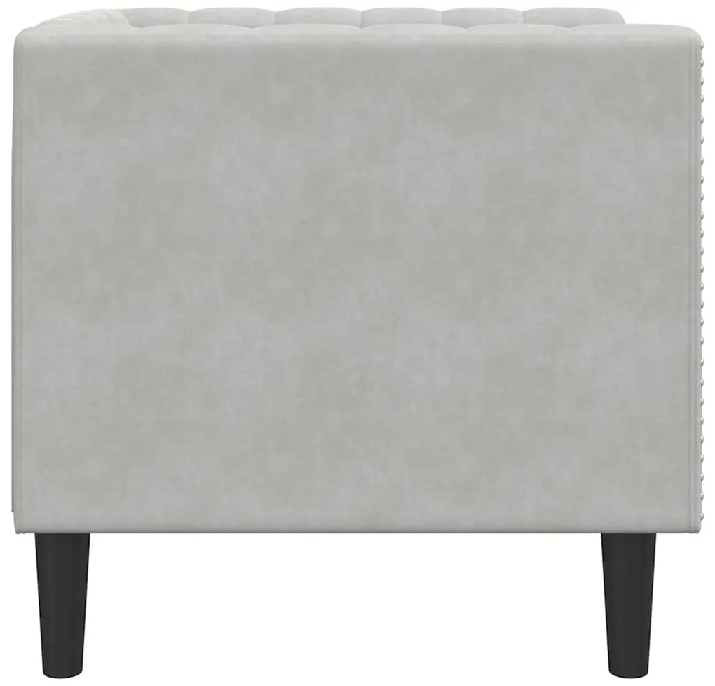 vidaXL Καναπές Ανοιχτό γκρι 74,5 x 71 x 70,5 εκ. Βελούδο