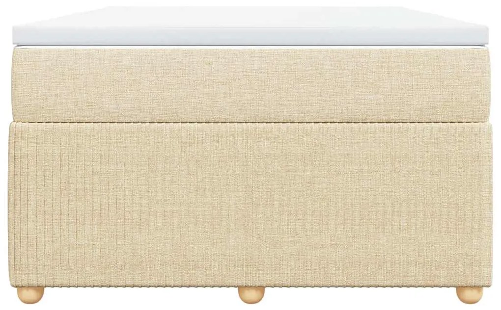 vidaXL Κρεβάτι Boxspring με Στρώμα Κρεμ 120x190 εκ. Υφασμάτινο