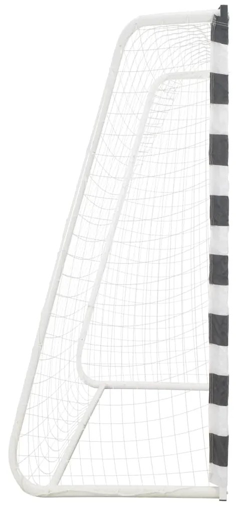 vidaXL Τέρμα Ποδοσφαίρου Ασπρόμαυρο 300 x 200 x 90 εκ. Μεταλλικό