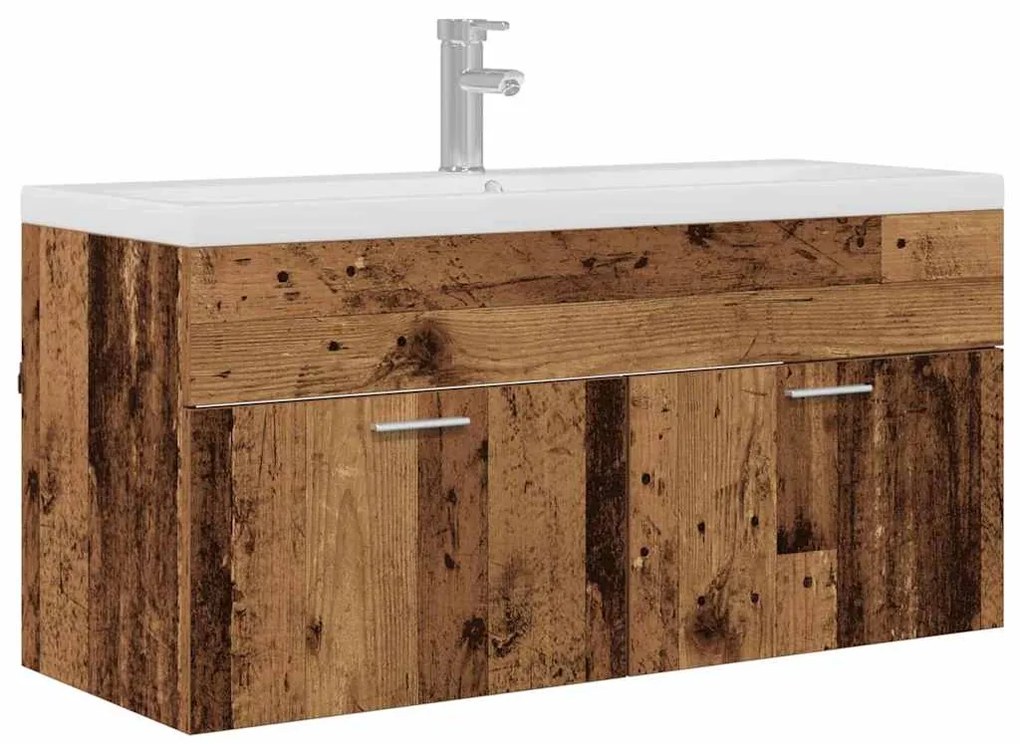 vidaXL Ντουλάπι Μπάνιου Επιτοίχιο Παλιό ξύλο 100 x 38,5 x 46 cm