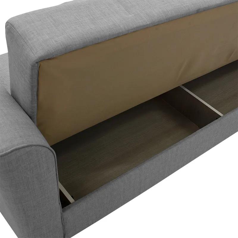 Kαναπές κρεβάτι Asma pakoworld 2θέσιος ύφασμα γκρι 156x76x85εκ - Ύφασμα - 213-000008