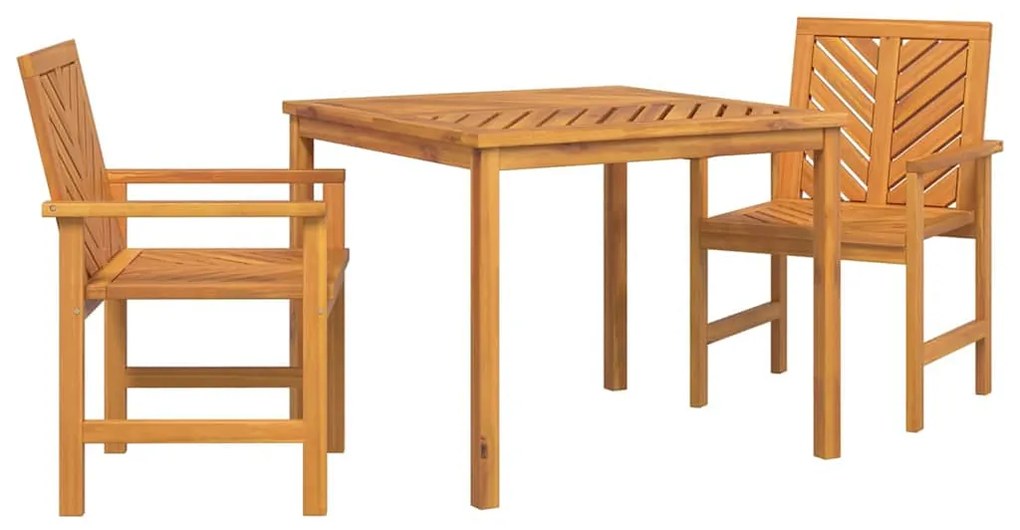 vidaXL Σέτ φαγητού για κήπο 3 pcs Καφέ 90 x 90 x 74 cm